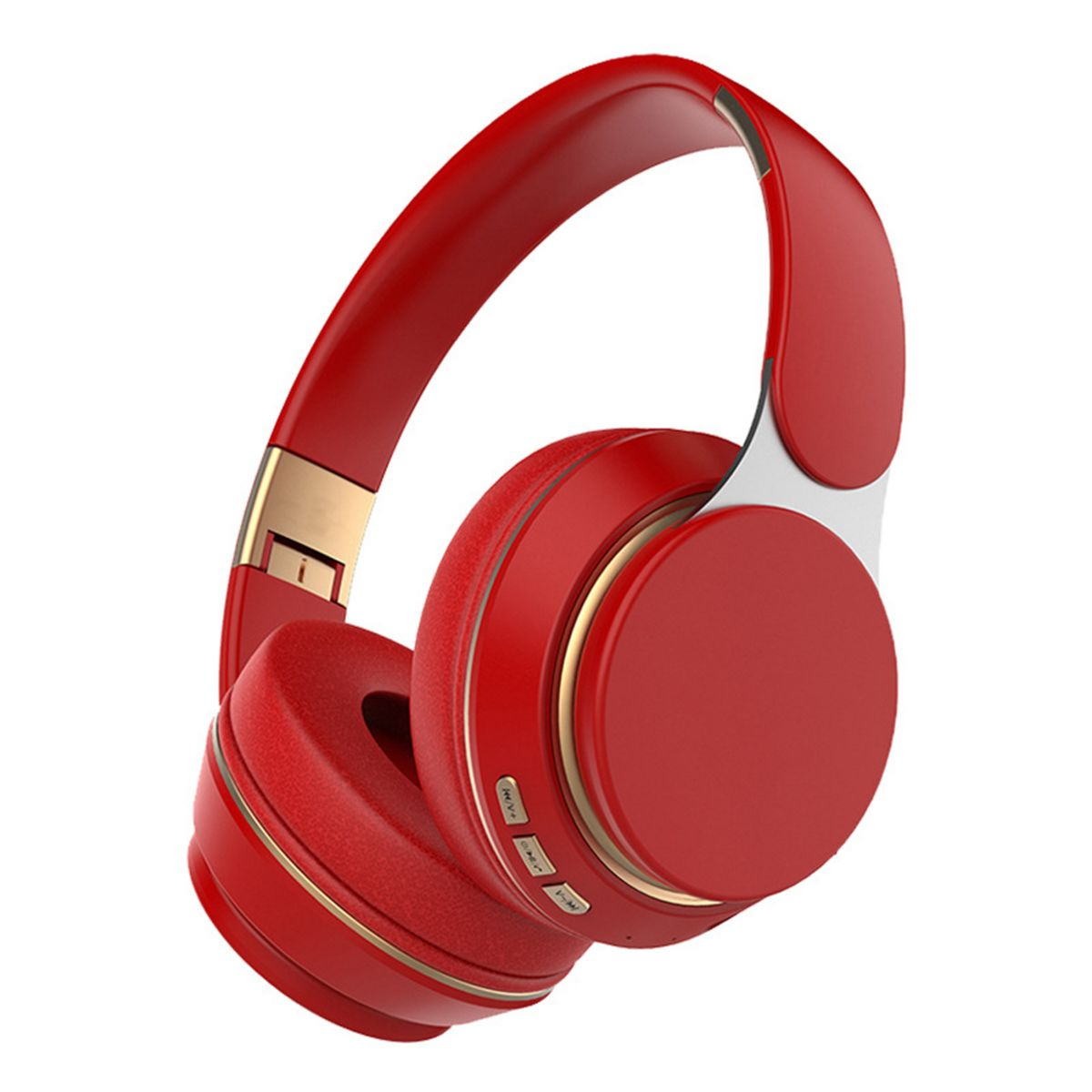 KINSI Kabellose Bluetooth Kopfhörer,Sport-Kopfhörer,Bluetooth,Over-Ear-Kopfhörer,Einziehbar faltbar, und Kopfhörer Over-ear rot