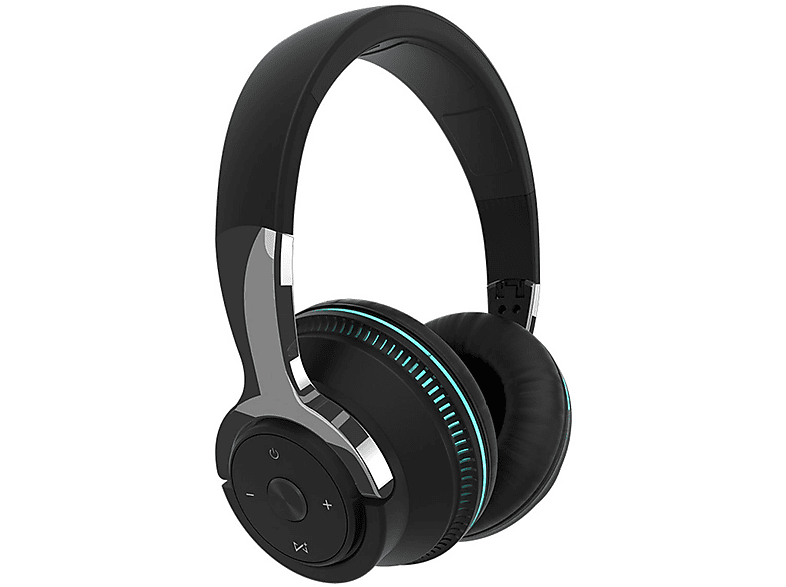 KINSI Bluetooth-Kopfhörer, Sport-Kopfhörer, Over-Ear, schwarz Kopfhörer Bluetooth Kopfhörer, Over-ear Noise-Cancelling, Kabellose