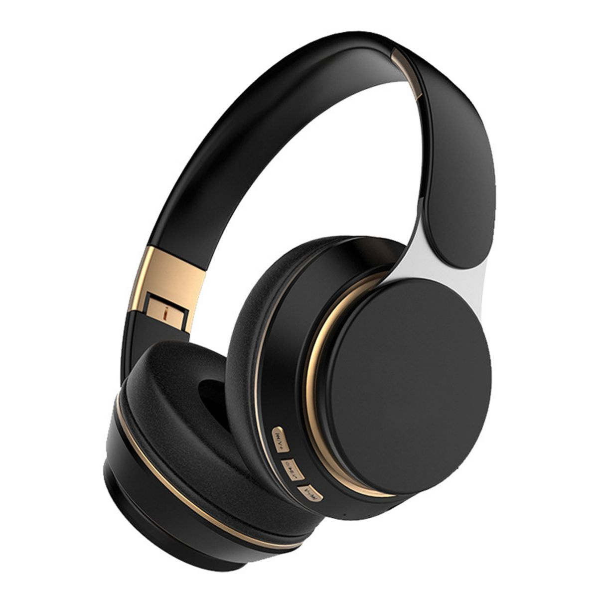 Kopfhörer,Sport-Kopfhörer,Bluetooth,Einziehbar Over-ear Bluetooth faltbar, schwarz Over-Ear-Kopfhörer,Kabellose KINSI Kopfhörer und