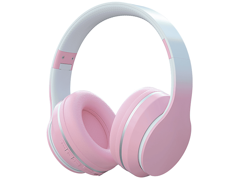 KINSI Kabellose Bluetooth-Kopfhörer, Gaming-Headsets, Funk-Headset, Over-Ear-Kopfhörer, Over-ear Headset Bluetooth Bluetooth Kirschblütenpulver