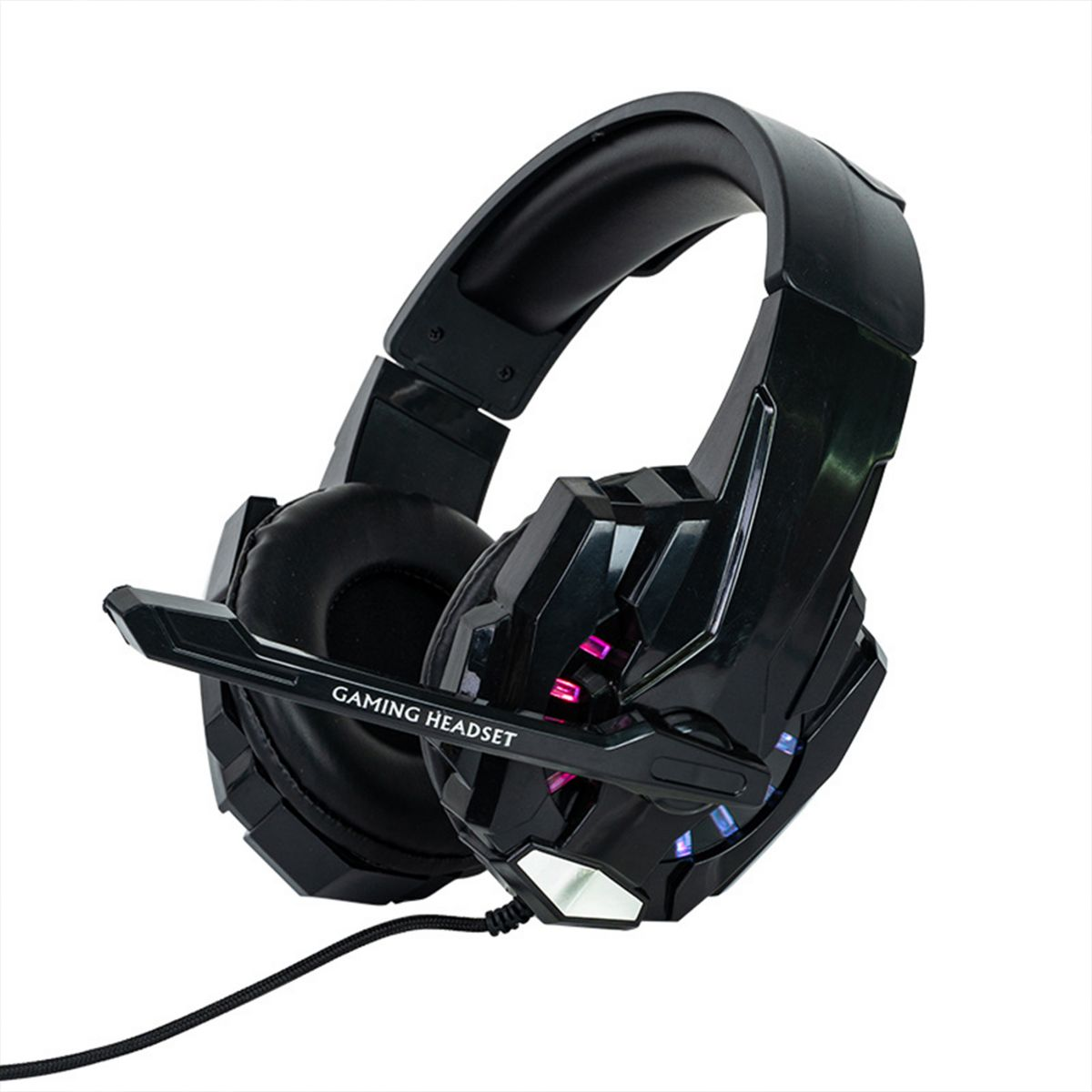 Buntes Toneffekte, Gaming-Headset,Kabelgebundene RGB-Atemlicht Kopfhörer Kopfhörer,On-Ear-Kopfhörer,7.1 Over-ear KINSI