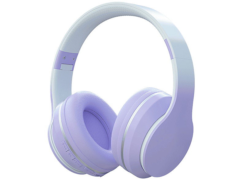 KINSI Kabellose Over-Ear-Kopfhörer, Faltbare Bluetooth-Kopfhörer, für Reisen, Home Office, Over-ear Headset Bluetooth Bluetooth violett