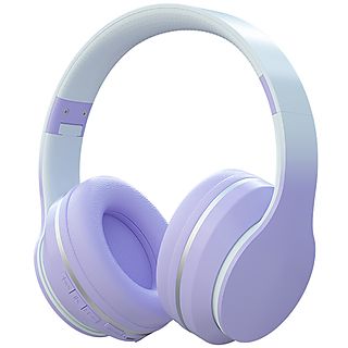 Auriculares inalámbricos - KINSI Serie Gradiente, Circumaurales, Bluetooth, Púrpura