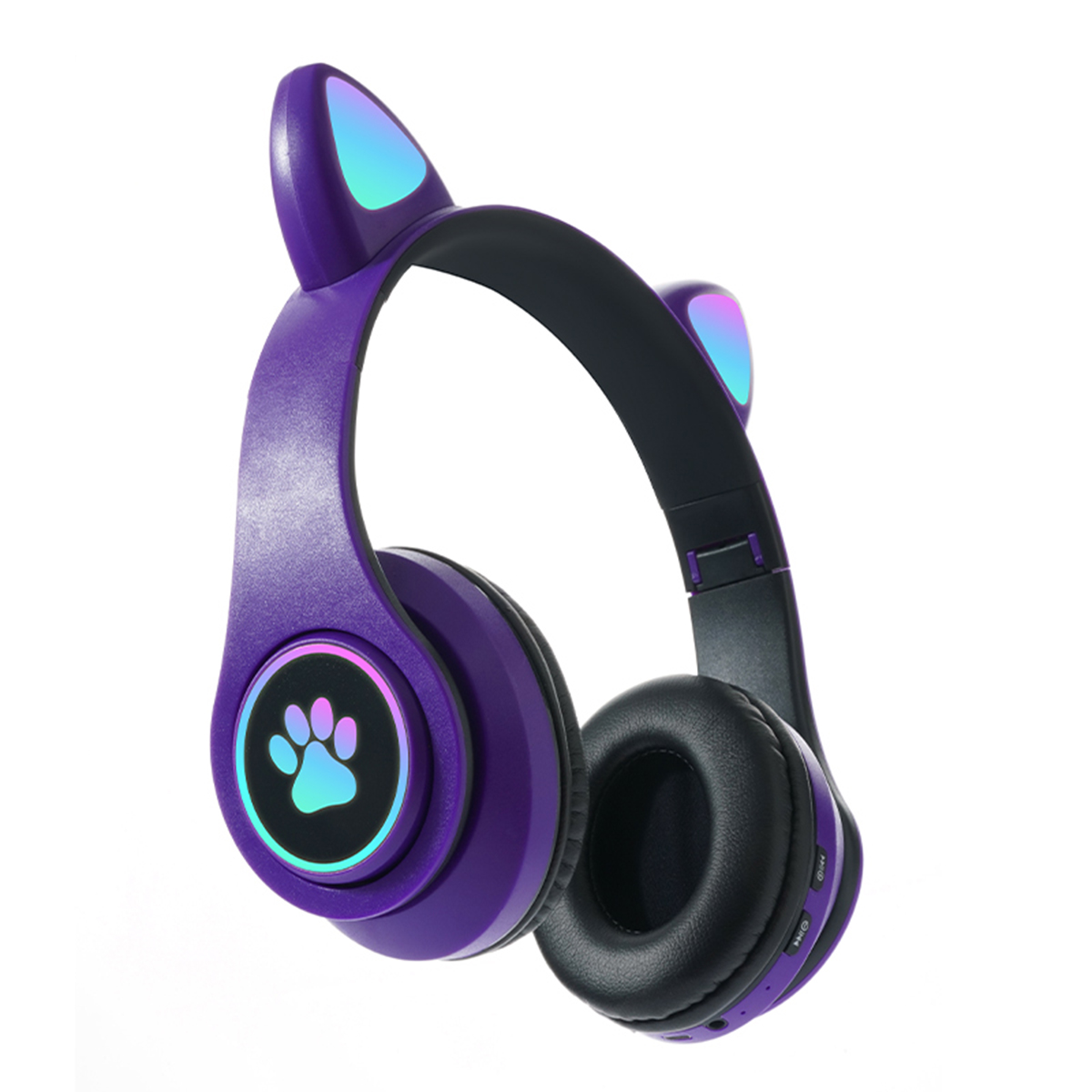 für Kinder-Kopfhörer, Over-ear Bluetooth Bluetooth-Headset KINSI Mädchen, Katzenohr-Headset Gaming-Headset, lila