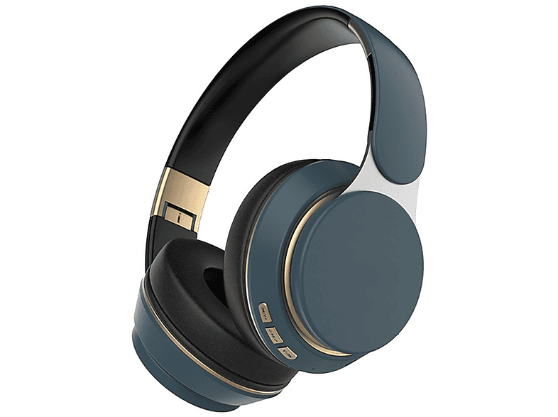 KINSI Kabellose Bluetooth Kopfhörer,Over-Ear-Kopfhörer,Einziehbar und faltbar, Over-ear Kopfhörer Bluetooth blau