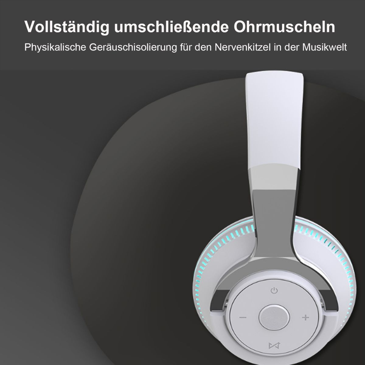 Noise-Cancelling, Bluetooth KINSI Over-Ear, Over-ear Kopfhörer weiß Sport-Kopfhörer, Bluetooth-Kopfhörer, Bluetooth-Headset,