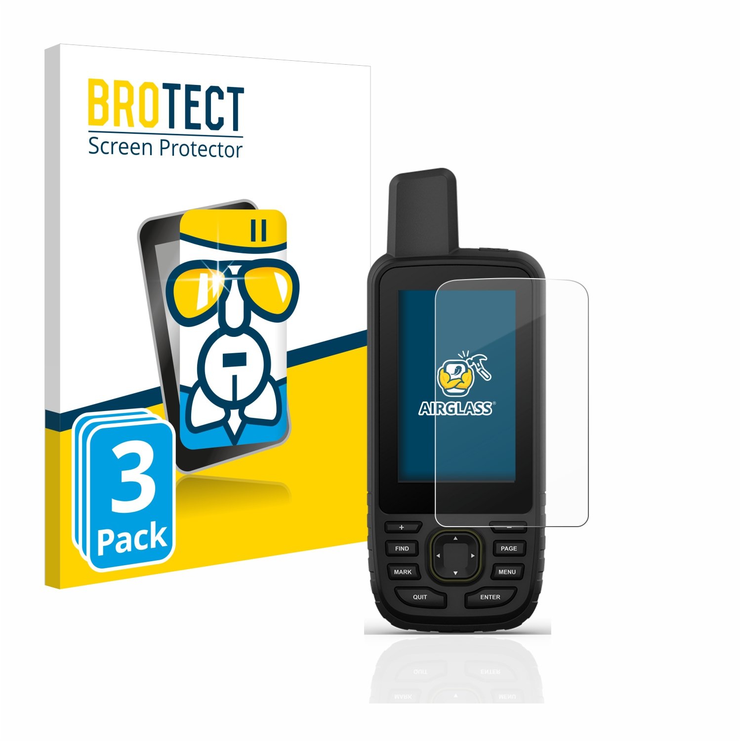 BROTECT 3x Airglass Schutzfolie(für GPSMAP Garmin 67) klare