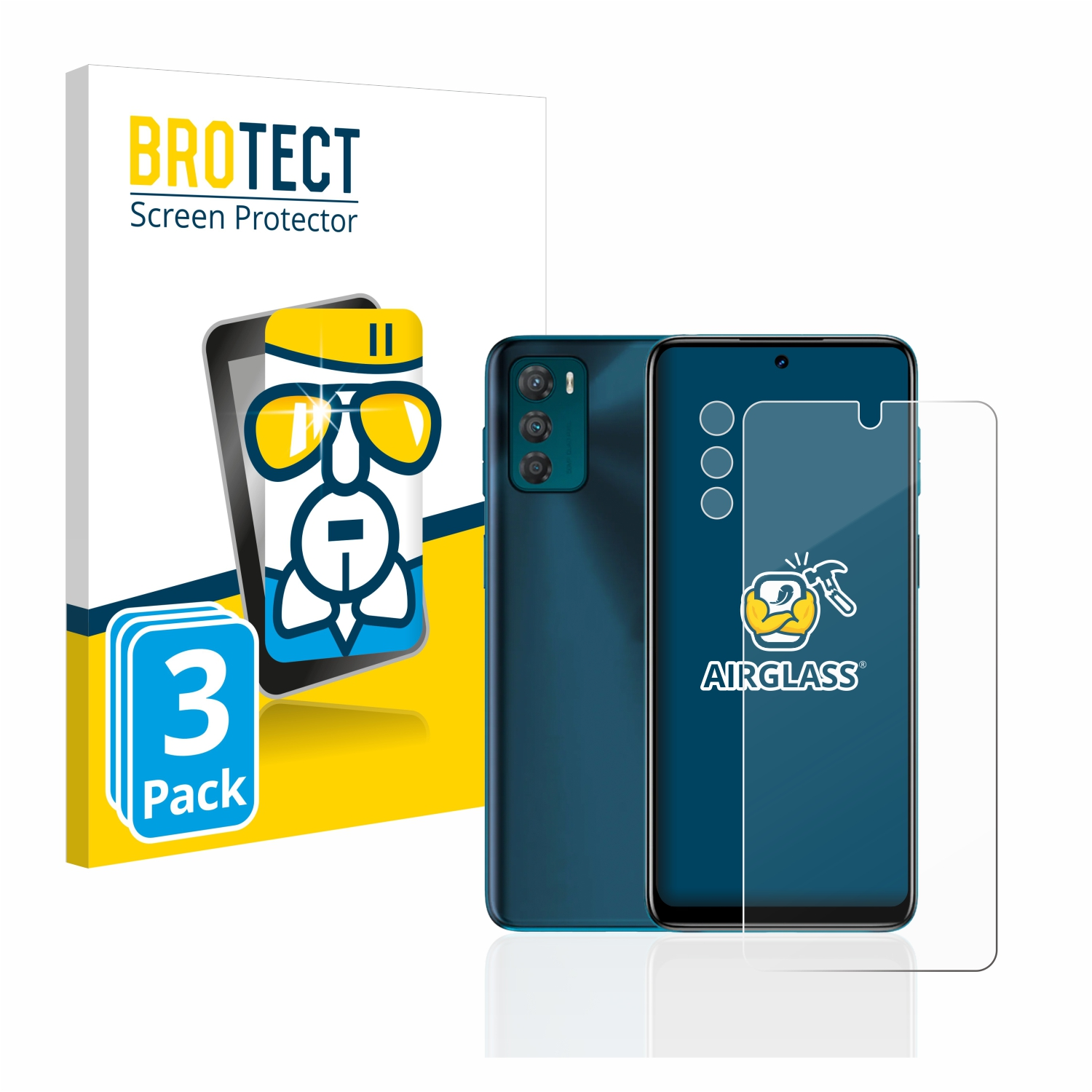 BROTECT 3x Motorola Schutzfolie(für G42) Moto klare Airglass