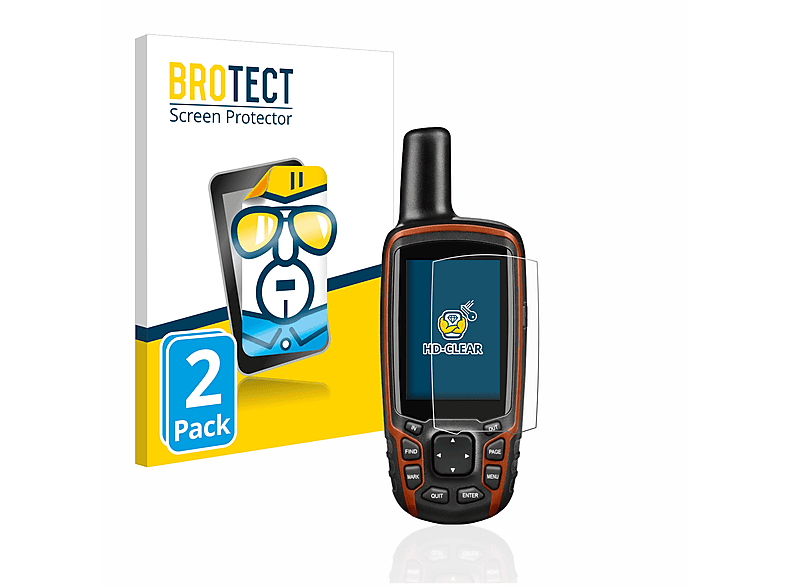 BROTECT 2x klare GPSMAP 64s) Schutzfolie(für Garmin