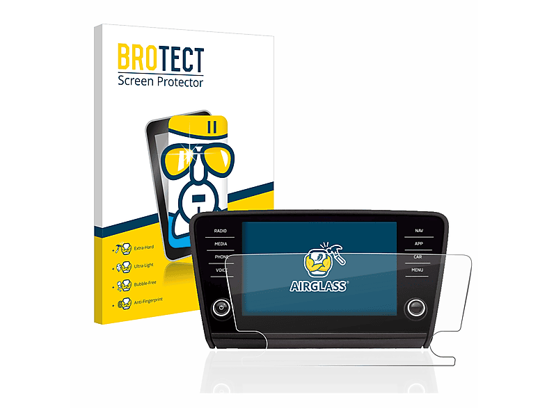 BROTECT Airglass klare Schutzfolie(für Skoda Octavia 2017 Infotainment System)