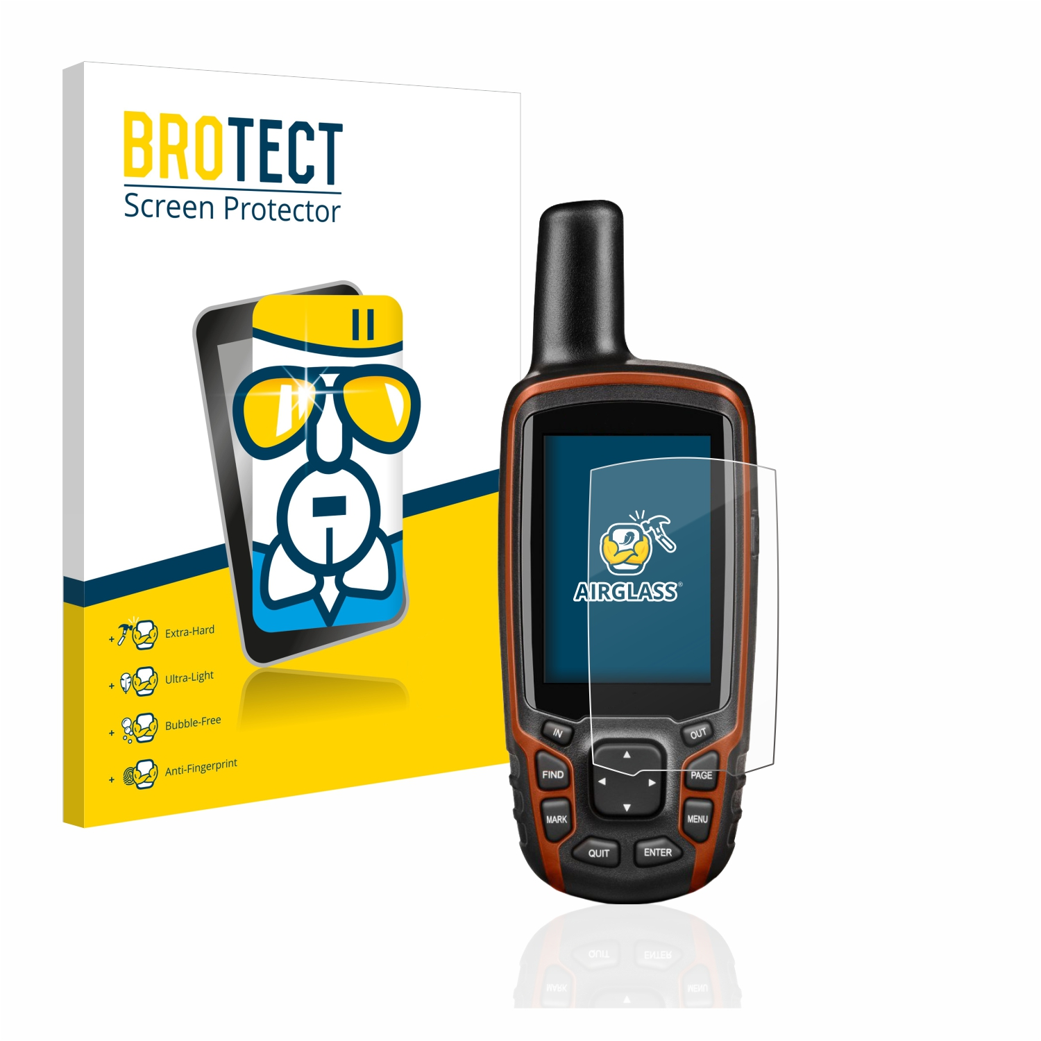 BROTECT 64s) Garmin Schutzfolie(für GPSMAP klare Airglass