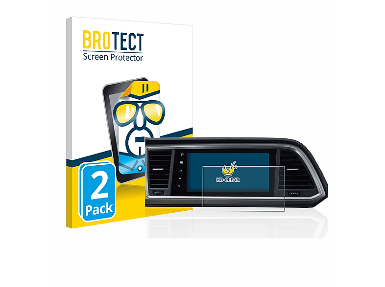 BROTECT 2x klare Schutzfolie(für Seat Ateca Style Go 2020 Infotainment System 9.2\