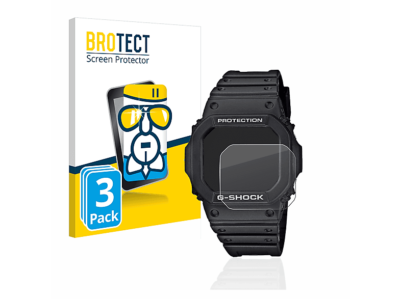 BROTECT 3x Airglass klare Schutzfolie(für Casio G-Shock GW-M5610-1ER)