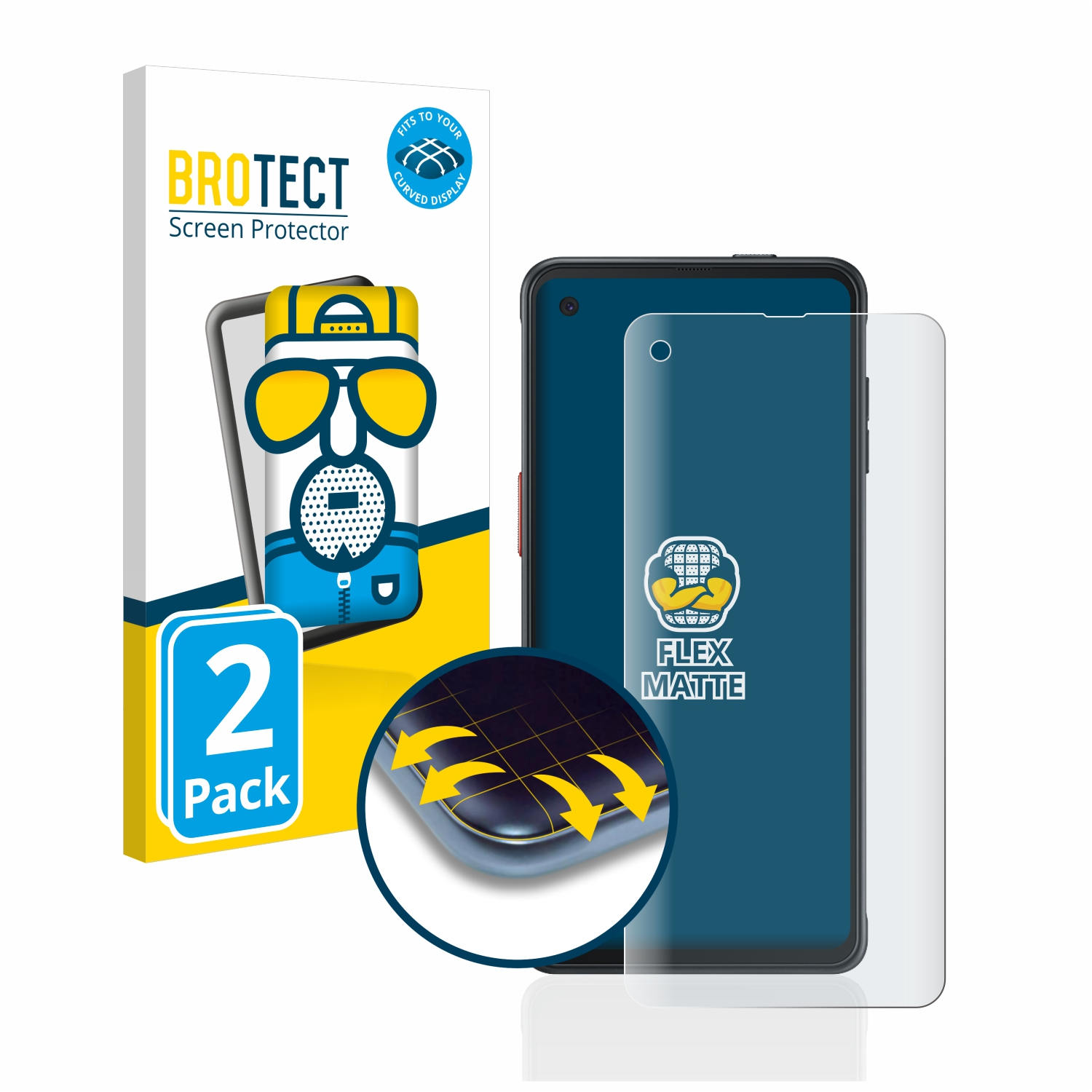 matt Schutzfolie(für Galaxy Curved 2x Pro) XCover 3D Samsung Full-Cover Flex BROTECT