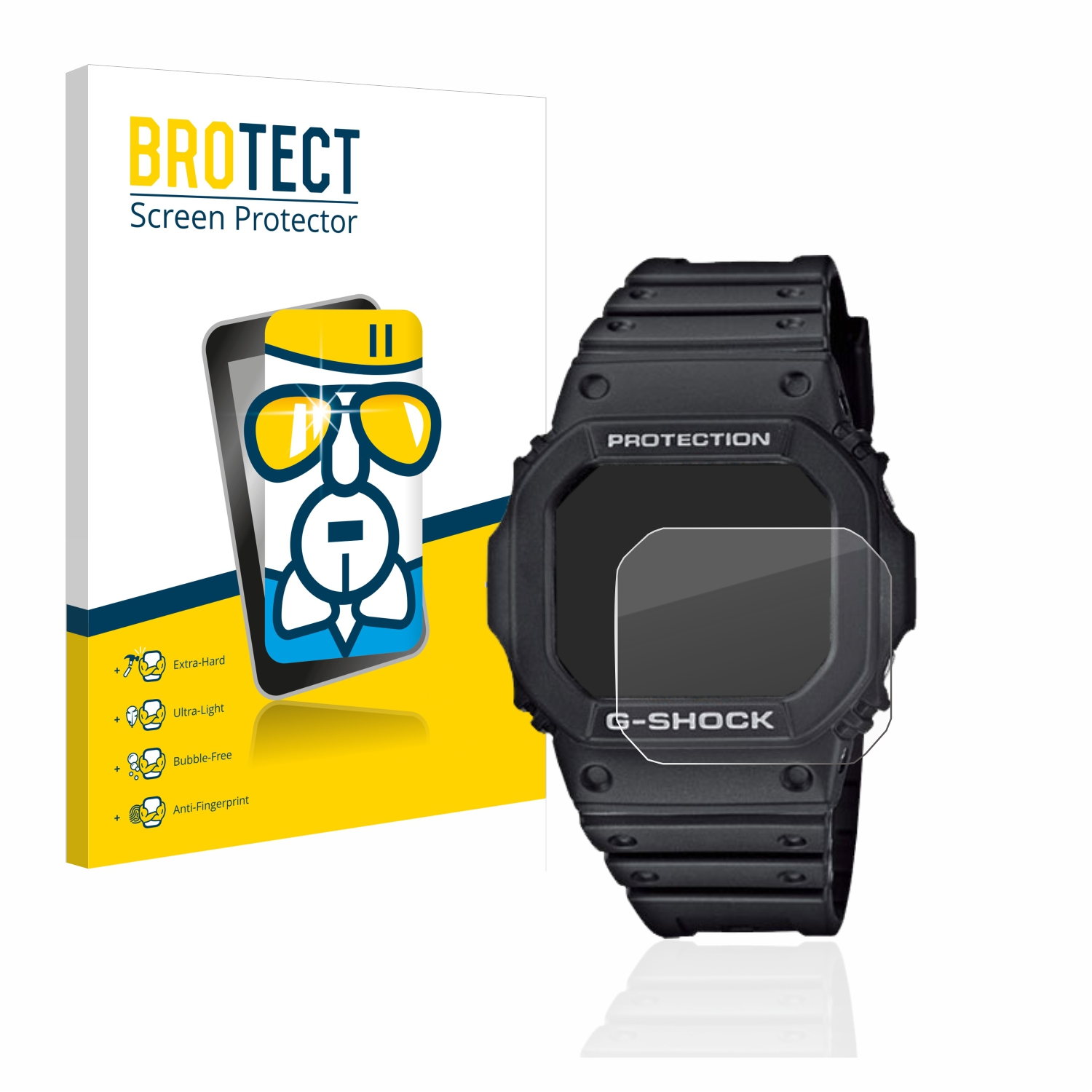 BROTECT Airglass klare Schutzfolie(für Casio G-Shock GW-M5610-1ER)