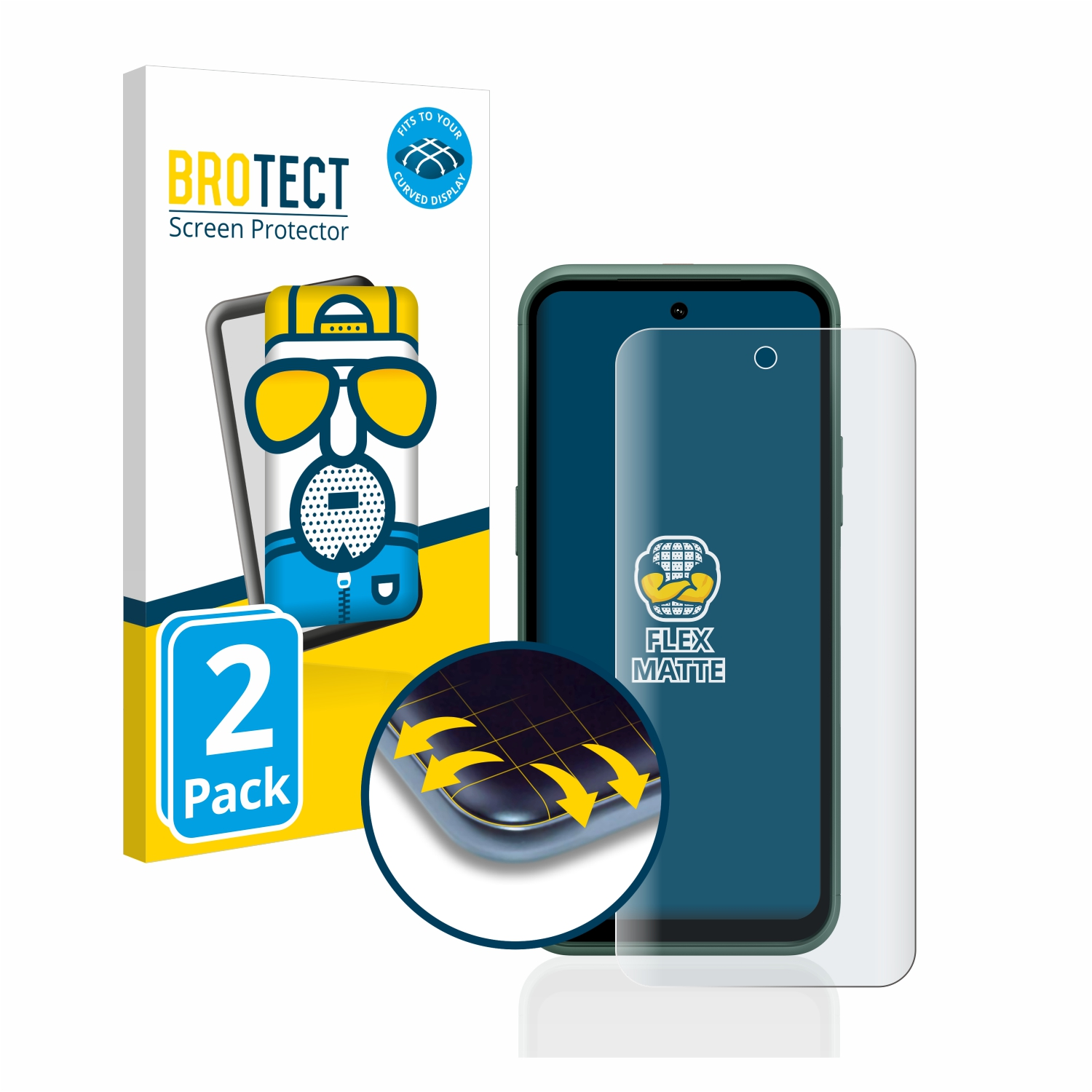 Schutzfolie(für BROTECT Nokia Flex matt 2x Curved Full-Cover 3D XR21)