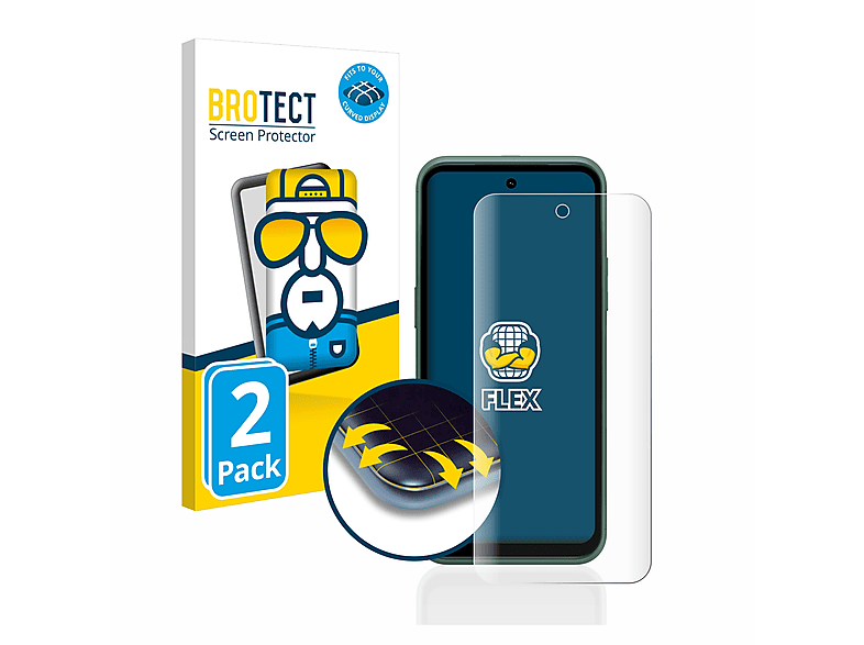 BROTECT 2x 3D Flex XR21) Full-Cover Schutzfolie(für Curved Nokia