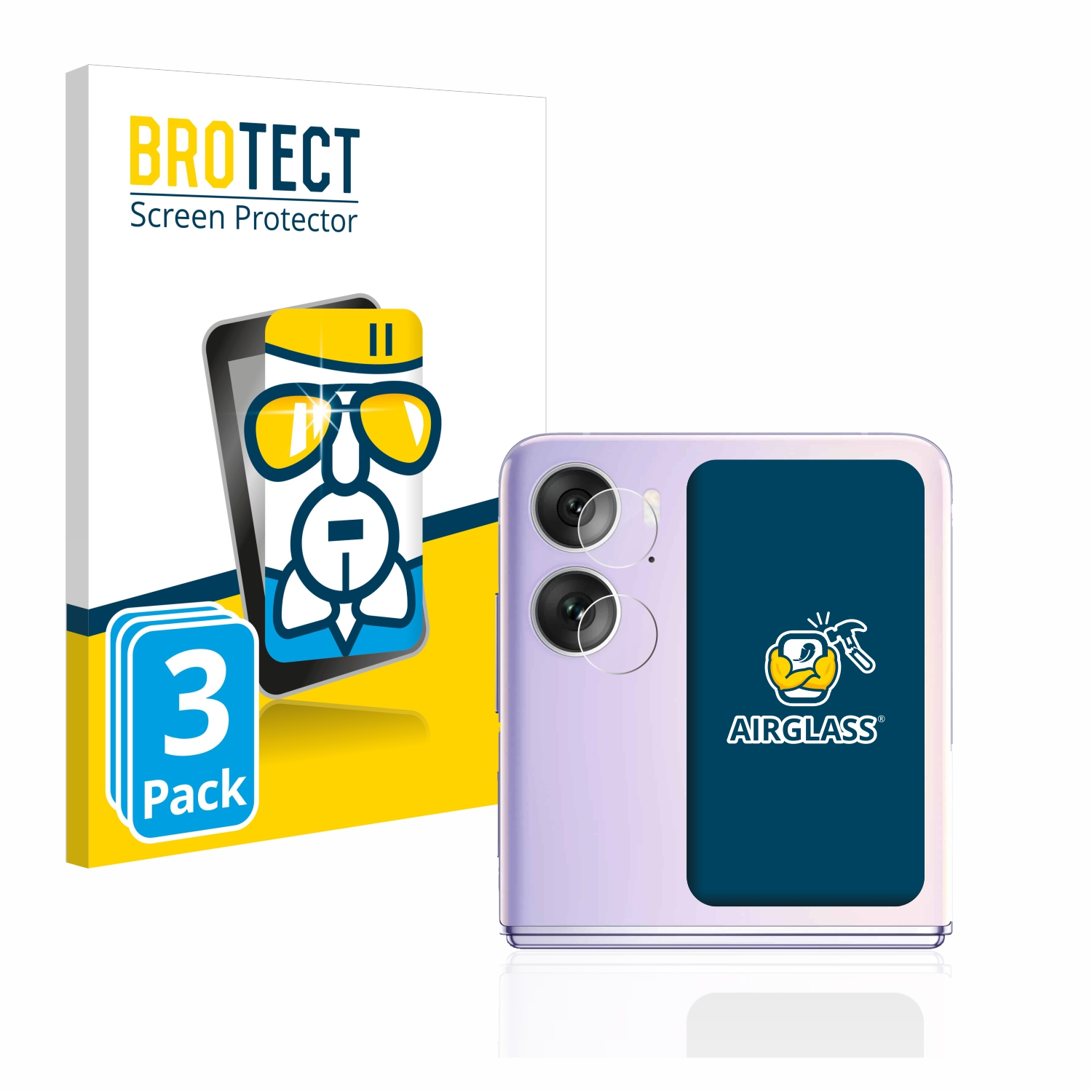 BROTECT 3x Schutzfolie(für Find Oppo N2 Airglass klare Flip)