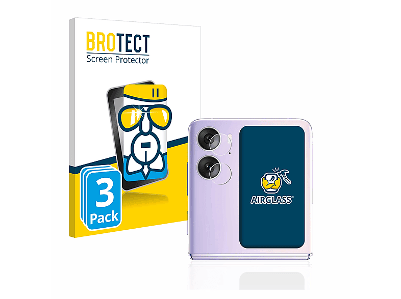 BROTECT 3x Schutzfolie(für Find Oppo N2 Airglass klare Flip)