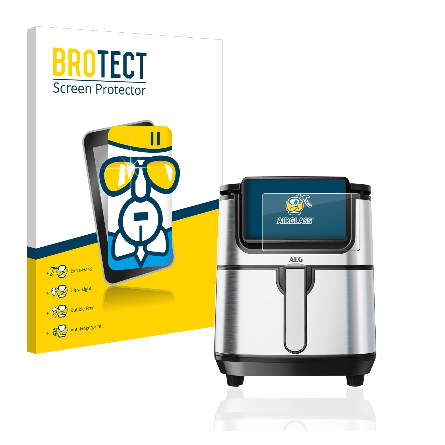 BROTECT Airglass klare Schutzfolie(für AEG AF6-1-4ST) Heißluftfritteuse
