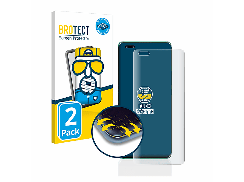 BROTECT 2x Nova Flex 11 Schutzfolie(für Full-Cover matt Curved 3D Ultra) Huawei