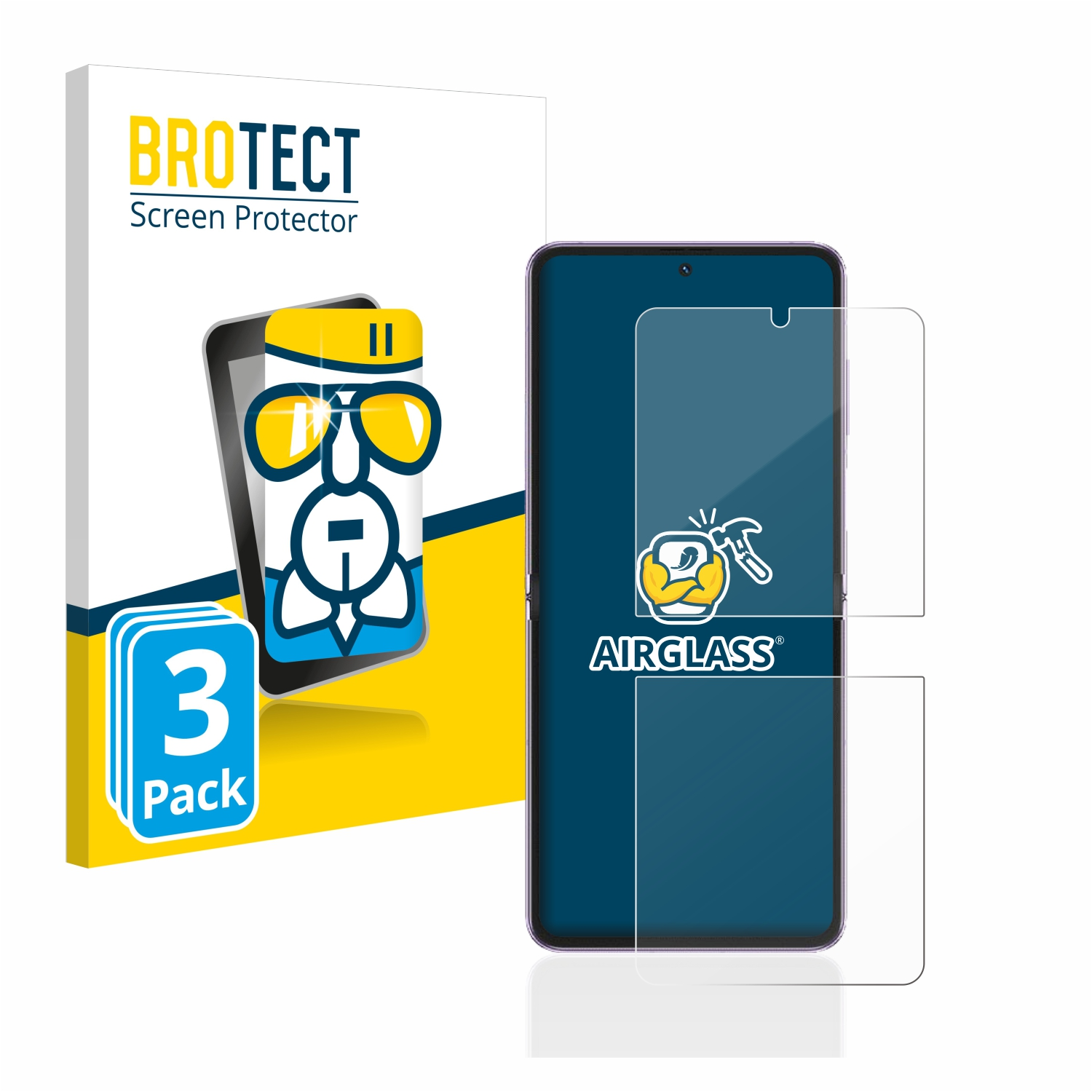 BROTECT 3x Airglass klare X Vivo Flip) Schutzfolie(für