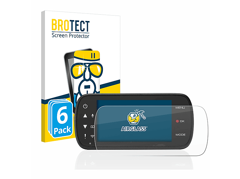 BROTECT 6x Airglass klare Schutzfolie(für Kenwood DRV-A601W)