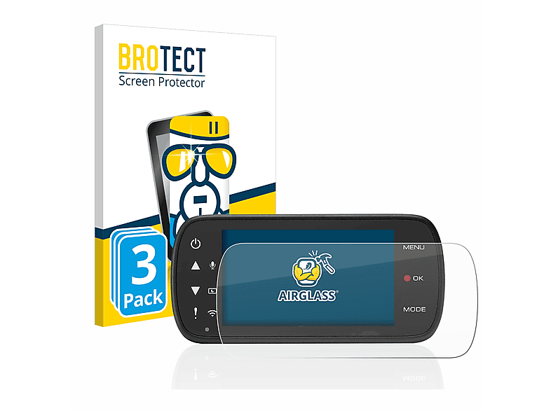 BROTECT 3x Airglass Kenwood DRV-A601W) klare Schutzfolie(für