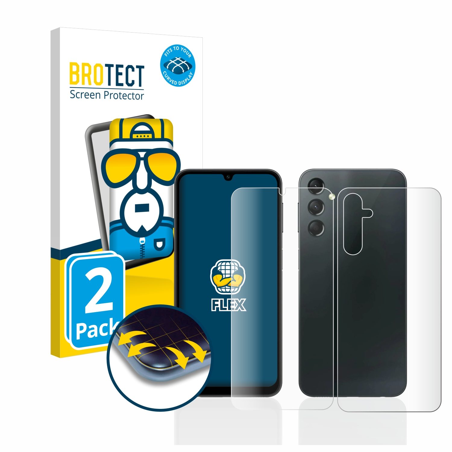 Curved Schutzfolie(für 4G) BROTECT Galaxy Samsung 3D 2x Full-Cover Flex A24