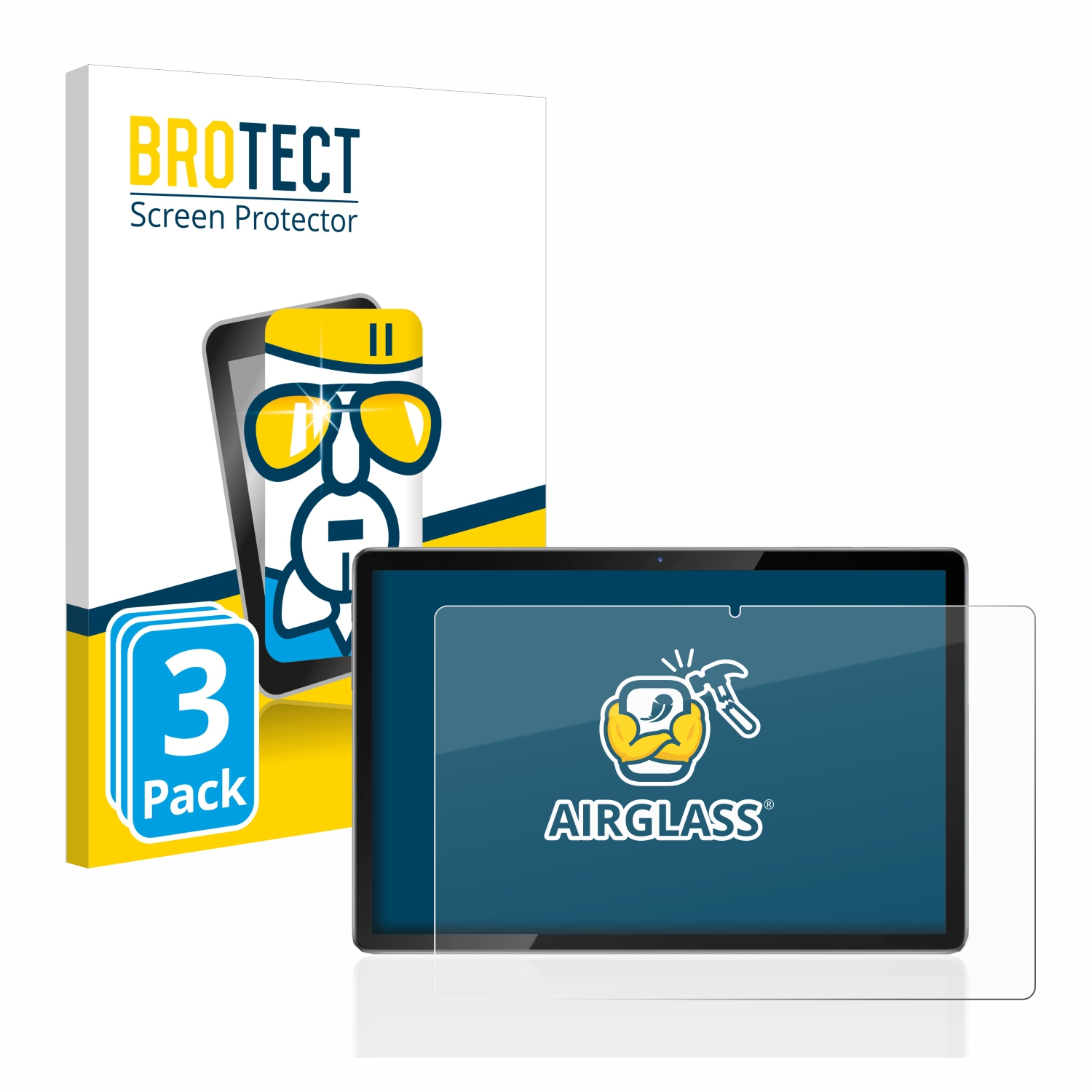 klare 12 Airglass Tab Pro) Blackview BROTECT 3x Schutzfolie(für