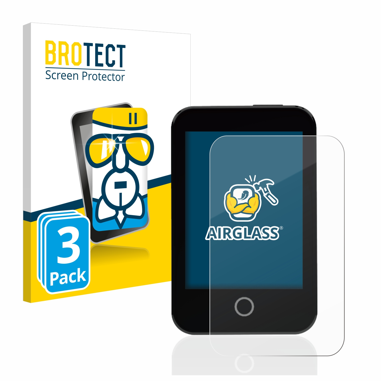 Airglass 3x nano BROTECT CGM) Schutzfolie(für Medtrum klare Touchcare