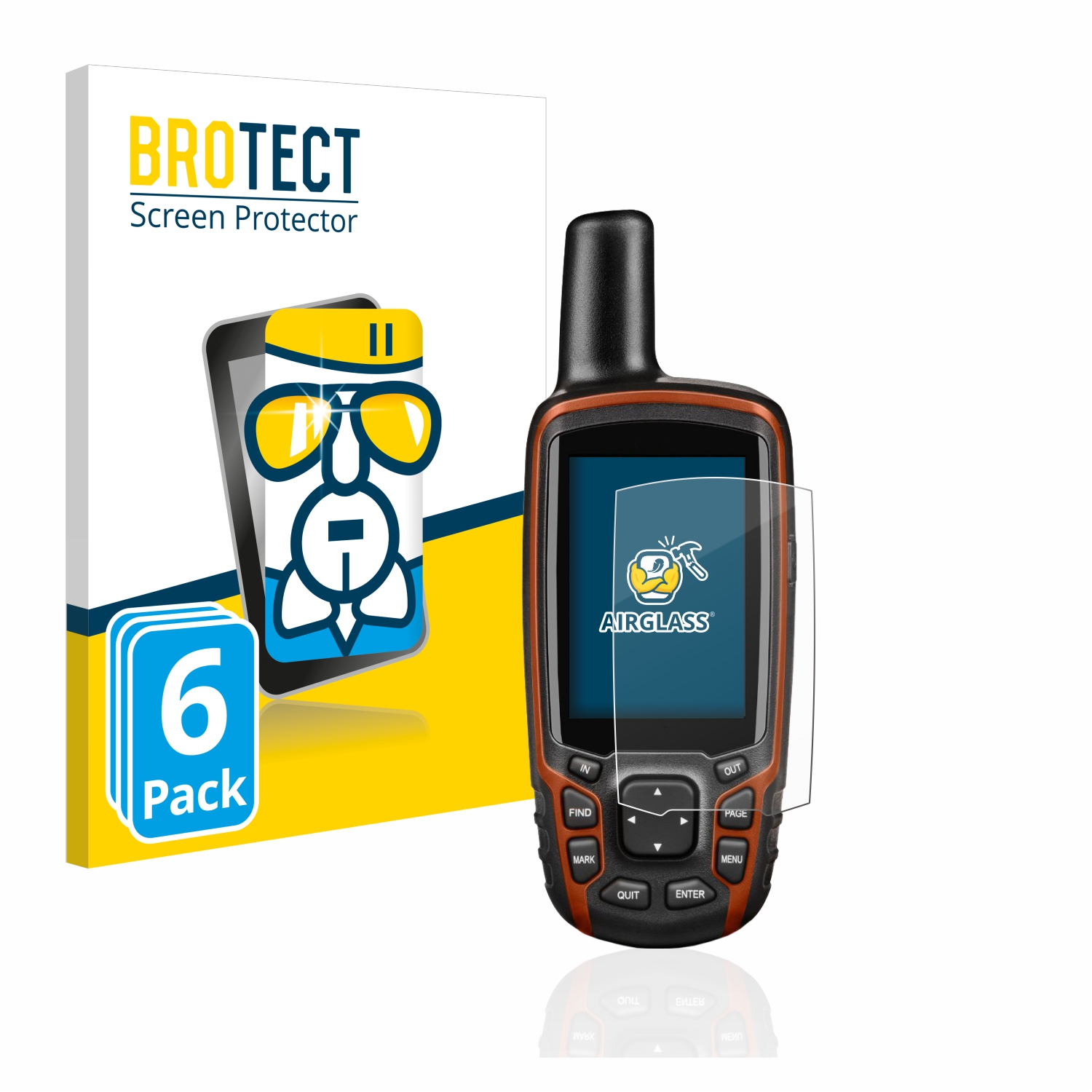 klare Garmin GPSMAP 64s) BROTECT 6x Schutzfolie(für Airglass