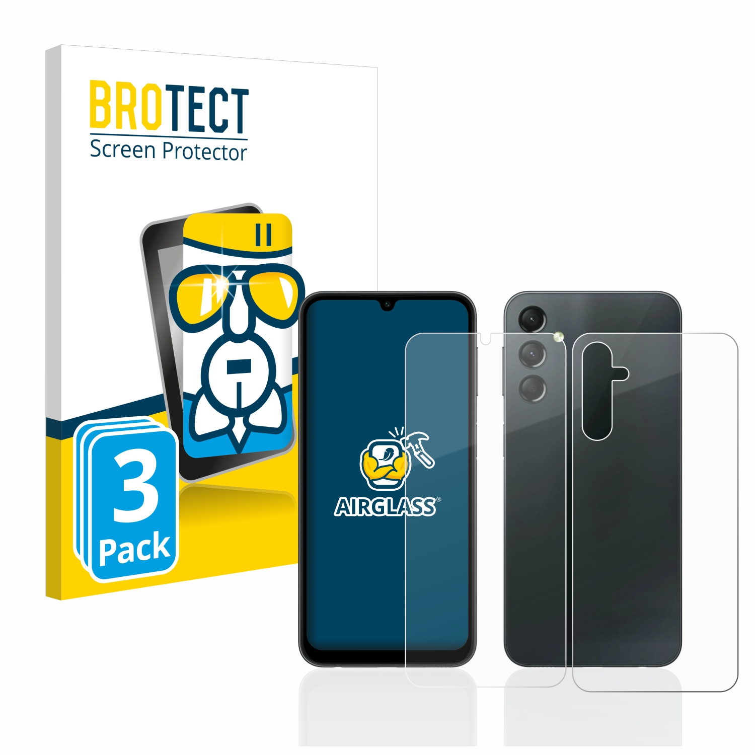 BROTECT 3x Airglass klare Schutzfolie(für Samsung A24 4G) Galaxy