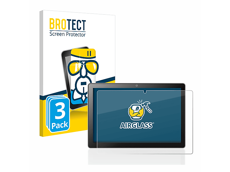 BROTECT 3x Airglass klare Schutzfolie(für Mediacom SmartPad X10 4G)