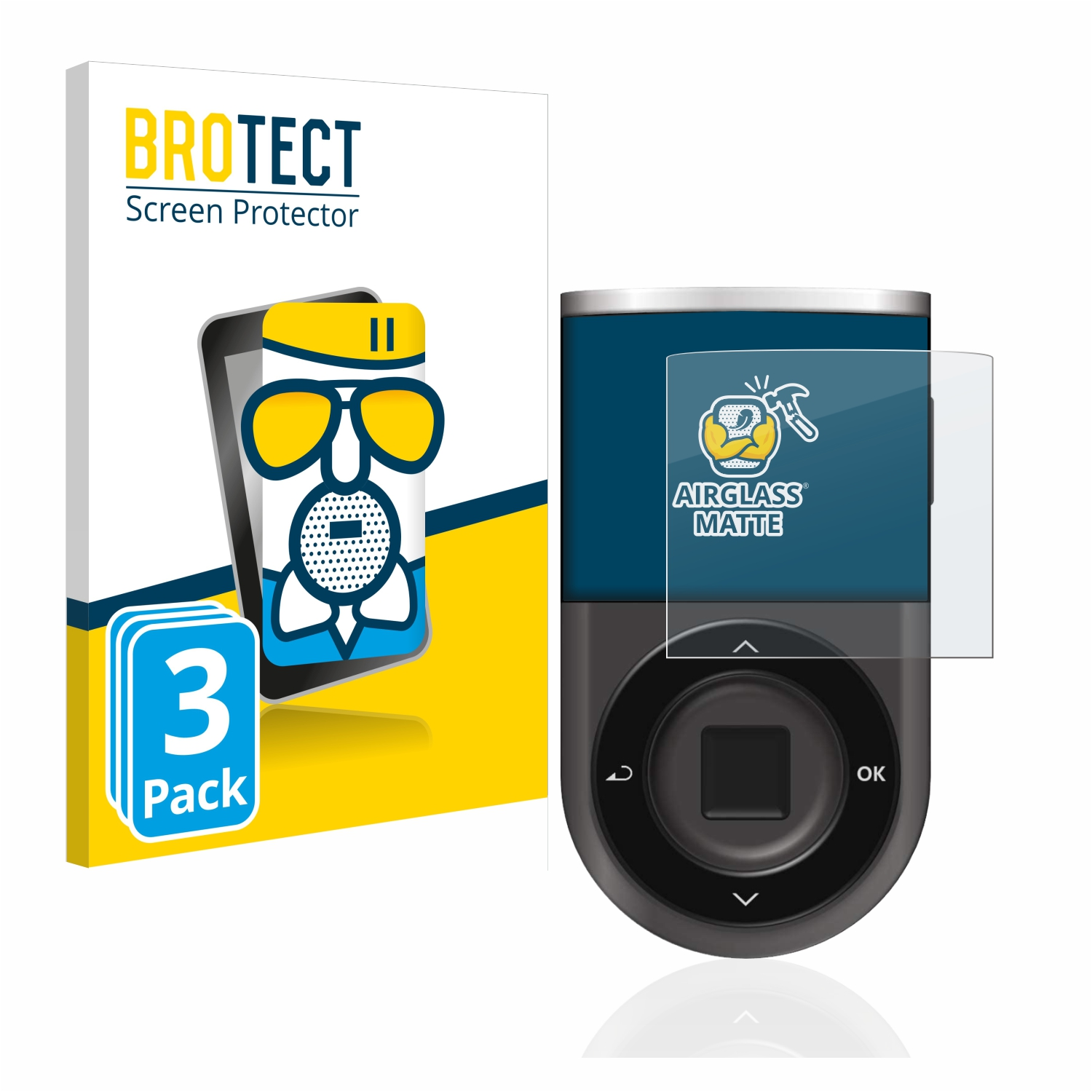 BROTECT Biometric matte D’CENT 3x Schutzfolie(für Wallet) Airglass
