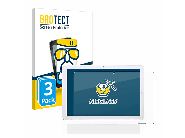 10) Schutzfolie(für SmartPad BROTECT Mediacom 3x klare Airglass Iyo