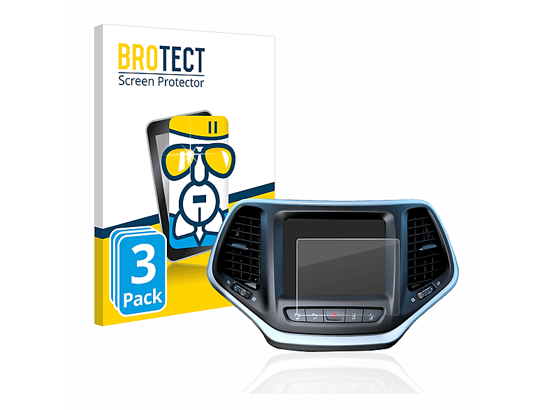 BROTECT 3x Airglass klare Schutzfolie(für Jeep Cherokee Uconnect 8.4\