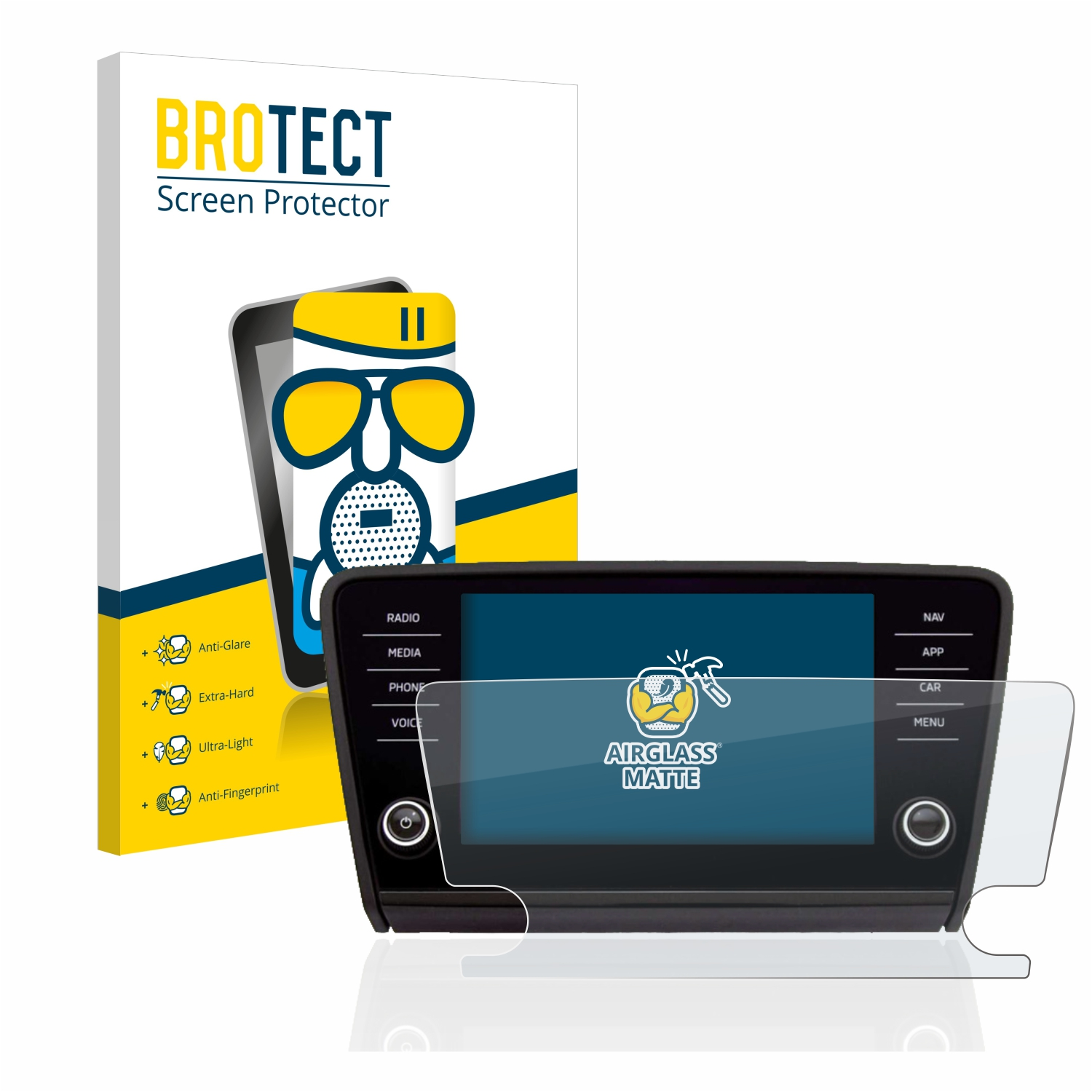 BROTECT Airglass matte Schutzfolie(für Octavia 2017 System) Skoda Infotainment