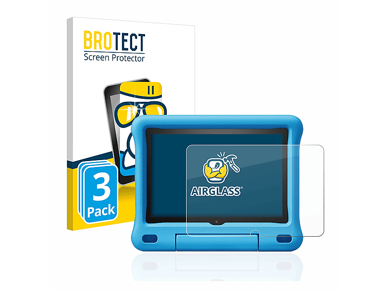 BROTECT 3x Airglass klare Schutzfolie(für Amazon Fire HD 8 Kids Edition 2020 (10. Gen.)) | Tabletschutzfolien