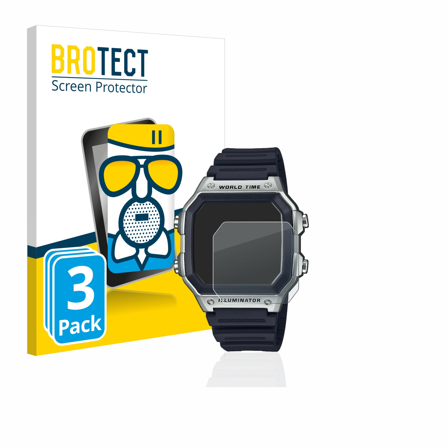 BROTECT 3x Schutzfolie(für Airglass matte Casio AE-1200WH-1CVEF)