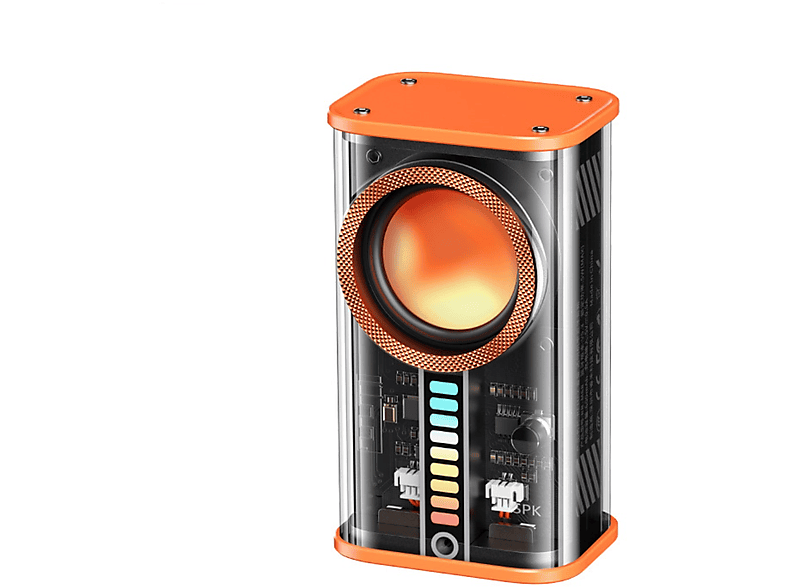 ENBAOXIN Bluetooth-Desktop-Lautsprecher - Transparente, kabellose High-Fidelity-Klangqualität Bluetooth Lautsprecher, Orange