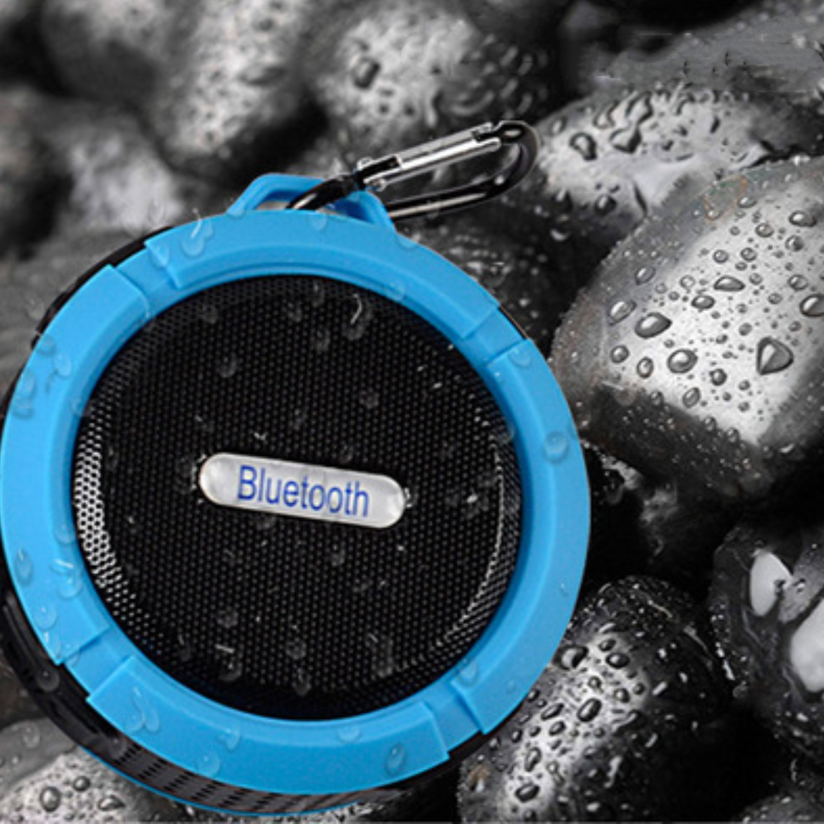 ENBAOXIN Wasserdichter Bluetooth-Lautsprecher Tragen Sie - Bluetooth-Lautsprecher, Schwarz, Blau Transparent, Surge, Treble ihn bei sich Bass
