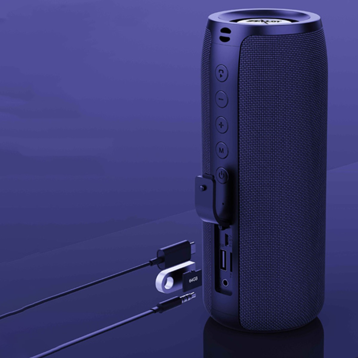 SYNTEK Lautsprecher Tragbar Bluetooth-Lautsprecher, Schwer Stereo Subwoofer Schwarz Klein Kabellos Schwarz Bluetooth