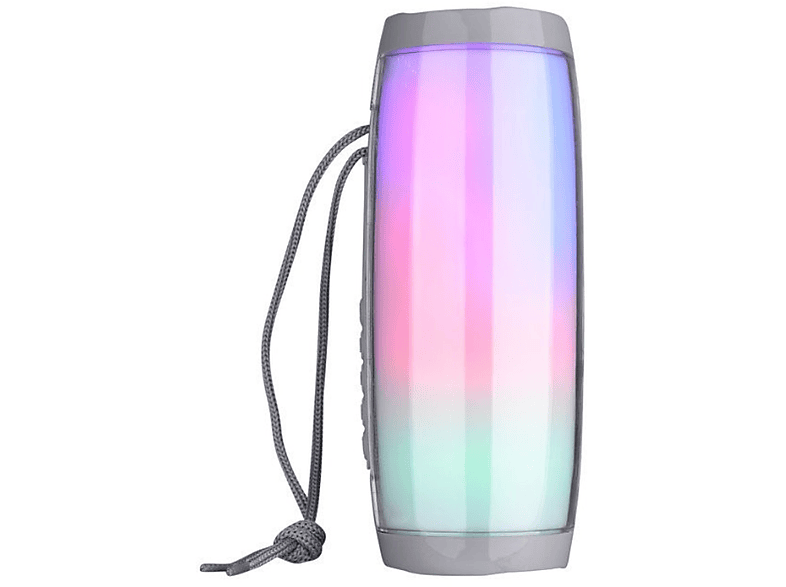SYNTEK Drahtloser Bluetooth-Lautsprecher LED Dazzle Farblichter Outdoor Wasserdicht Subwoofer Resonanzkörper, Grau