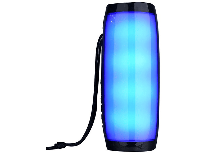 SYNTEK Drahtloser Bluetooth-Lautsprecher Wasserdicht Farblichter Outdoor Subwoofer LED Resonanzkörper, Dazzle Schwarz