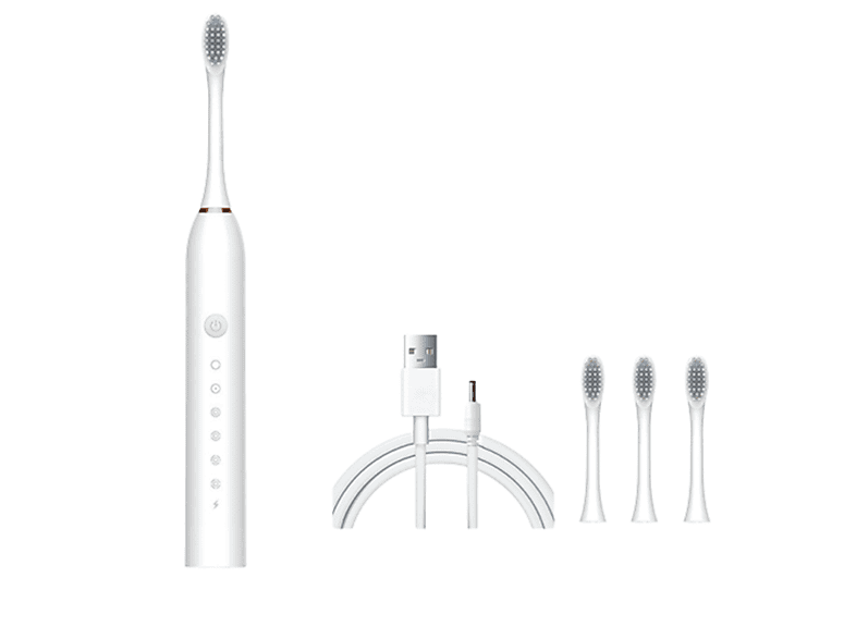 SYNTEK Elektrische Zahnbürste Sonic Weiß Smart Toothbrush Set Wiederaufladbar Weiß Elektrische Zahnbürste