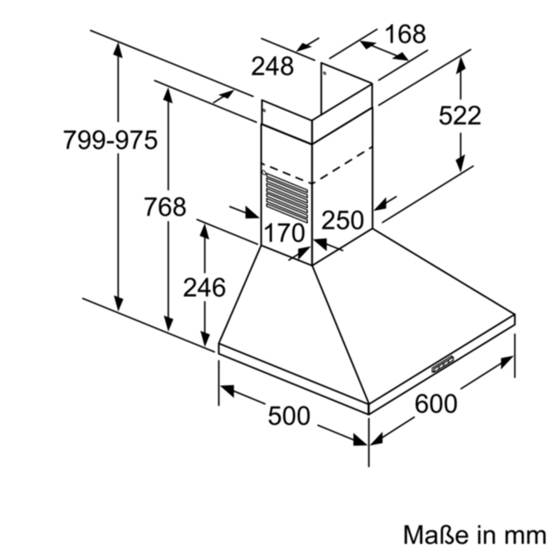 NEFF DPBC 500 breit, (600 mm 620 mm N, Dunstabzugshaube tief)