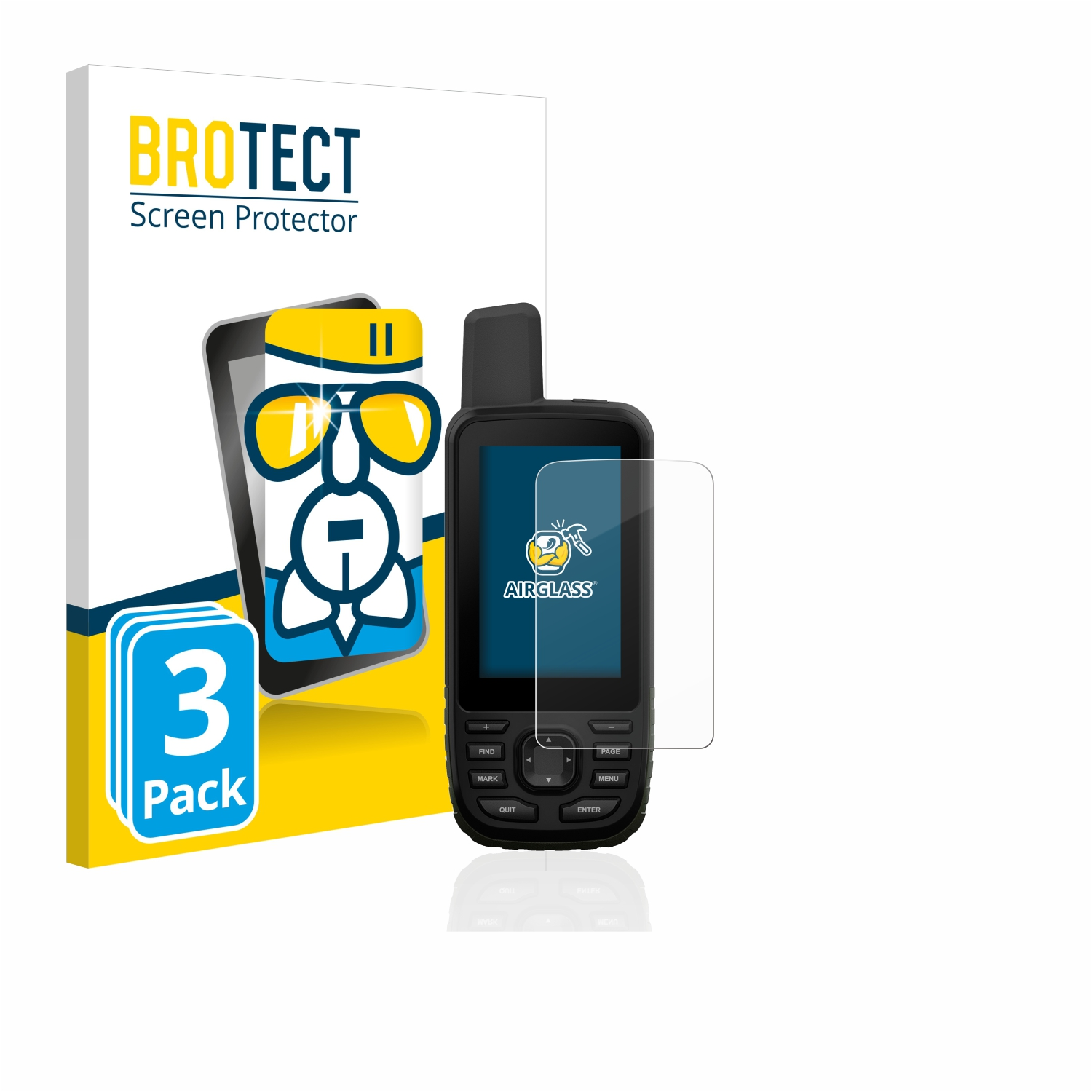 BROTECT 3x Airglass klare Schutzfolie(für Garmin 66s) GPSMAP