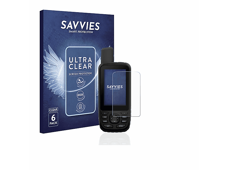 SAVVIES 6x klare Schutzfolie(für 66s) GPSMAP Garmin