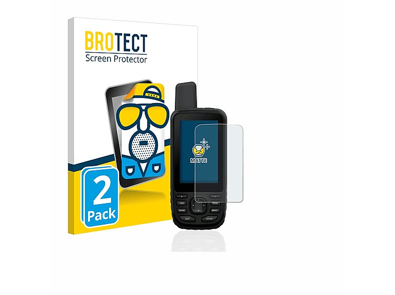 BROTECT 2x matte 66s) GPSMAP Schutzfolie(für Garmin